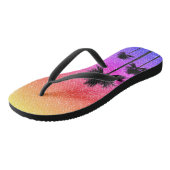 Glinsterende Palmboomgradiënt Zonsondergang Teenslippers (Schuin)