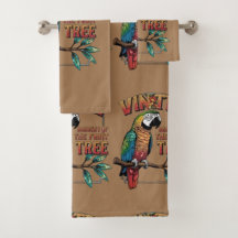 Glinsterende papegaai op fruitboomtak