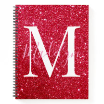 glinsterende rode glitters monogram naam meisjesac