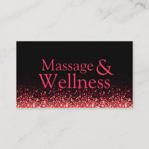 Glinsterende Rode Massage Therapeut Body Wellness Visitekaartje