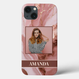 Glinsterende Roos gouden elegantie foto iPhone 13 Hoesje