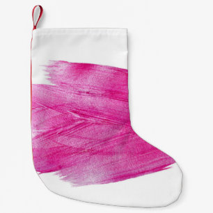 Glinsterende Roze Folie: Waterverf Abstract Kleine Kerstsok