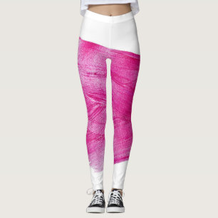 Glinsterende Roze Folie: Waterverf Abstract Leggings