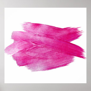 Glinsterende Roze Folie: Waterverf Abstract Poster