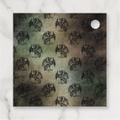 Glinsterende rustieke draak bedankjes labels (Achterkant)