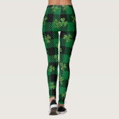 glinsterende Shamrock Plaid Leggings (Achterkant)