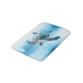 Glinsterende turkooizen zeeschildpad | Kust Badmat (Gekanteld)