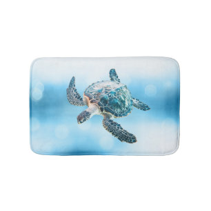 Glinsterende turkooizen zeeschildpad Kust Badmat