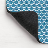 Glinsterende Turquoise Blauwe Zeemeermin Schubben Muismat (Hoek)