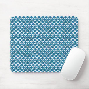 Glinsterende Turquoise Blauwe Zeemeermin Schubben Muismat
