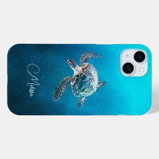 glinsterende turquoise Zee schildpad | kust Case-Mate iPhone Case (Achterkant (horizontaal))