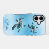 glinsterende turquoise Zee schildpad | kust iPhone 16 Hoesje (Achterkant horizontaal)