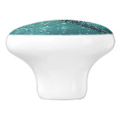 glinsterende turquoise Zee schildpad | kust Keramische Knop (Zijkant)