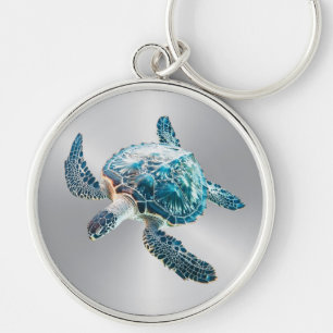 glinsterende turquoise Zee schildpad kust Sleutelhanger