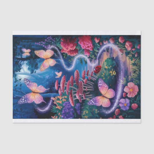 Glinsterende vlinders, etherische nachtelijke boss tissuepapier (Voorkant)