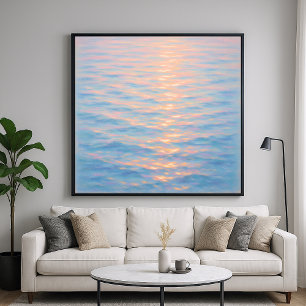 Glinsterende Zee - Pastel Schilderstijl Kunst Poster