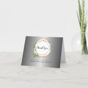 Glinsterende zilveren en gouden ringen bedankkaart