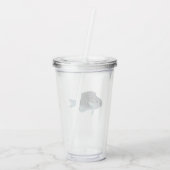 Glinsterende zilveren vis acryl drinkbeker (Achterkant)