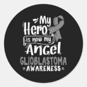 Glioblastoma Multiforme Awareness T-shirt - Grijze Ronde Sticker (Voorkant)