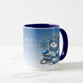 Glissant Snowman Christmas Holiday Mug (Devant droit)