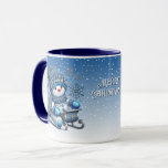 Glissant Snowman Christmas Holiday Mug<br><div class="desc">Belle neige glissante bonbon de Noël</div>