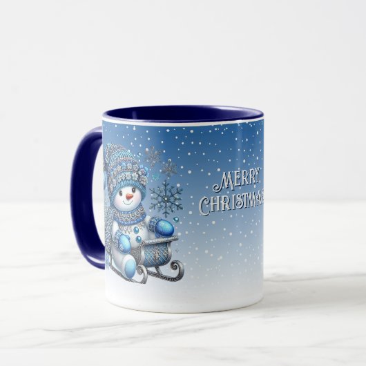 Glissant Snowman Christmas Holiday Mug (Devant gauche)