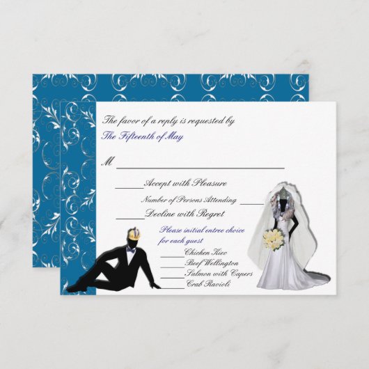 Glisser sur mesure Imperiales Mariage RSVP avec En (Devant / Derrière)