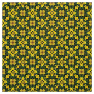 Glitch2 Fleur verte jaune Tissu de serre