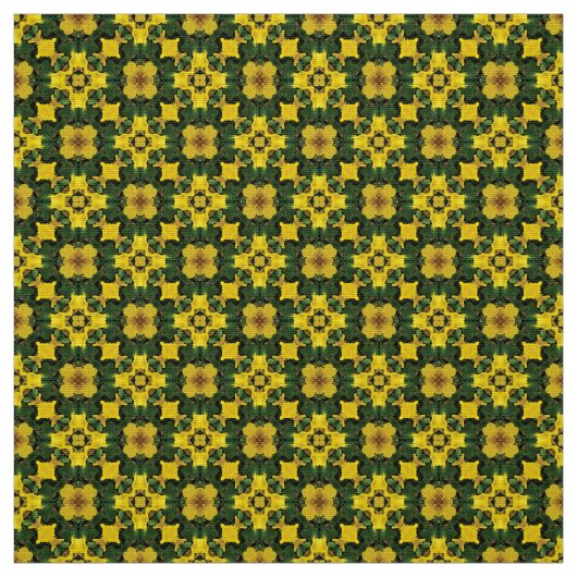 Glitch2 Fleur verte jaune Tissu de serre (Échantillon)
