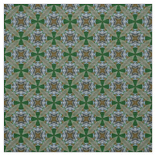 Glitch2 Groene Floral Pattern gekamde katoenstof Stof