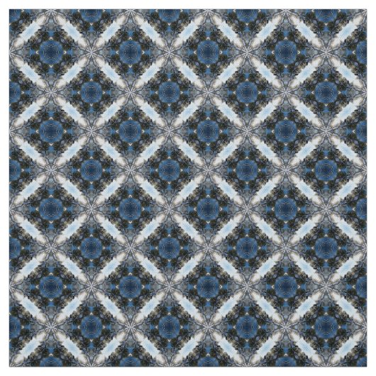 Glitch2 Tissu de mobilier blanc bleu (Échantillon)