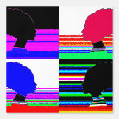 Glitch Afro Profil – Pop Art Papier Peint (Recto)