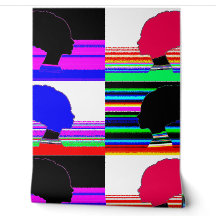 Glitch Afro Profil – Pop Art Papier Peint