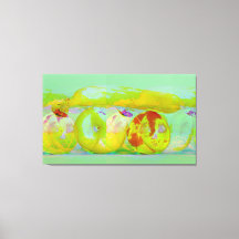 glitch art op canvasprint van fruit en groenten