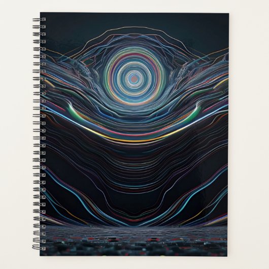 Glitch duisternis horror reis kleurrijk planner (Voorkant)