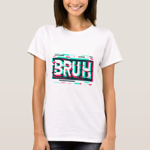 Glitch Esthetische Gamer Bruh Meme Jongens Mannen T-shirt