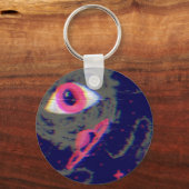Glitch Esthetische Kosmische Horror Doodle Sleutel Sleutelhanger (Voorkant)
