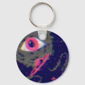 Glitch Esthetische Kosmische Horror Doodle Sleutel Sleutelhanger (Achterkant)
