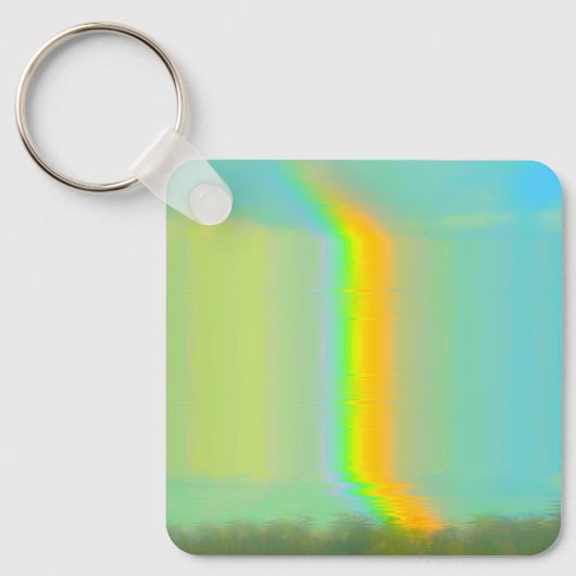 Glitch esthetische Rainbow Dream Sleutelhanger (Voorkant)