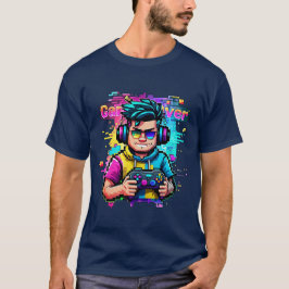 Glitch Gamer T-Shirt Neon Pixel Art Gaming