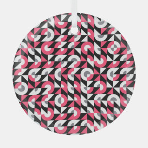 glitch: geometrisch Abstract patroon Glas Ornament