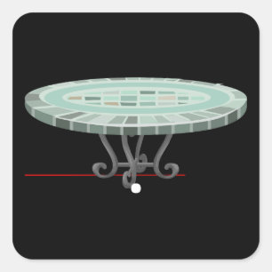 Glitch-meubeltafelmozaïekcafé-tafel Vierkante Sticker