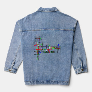 Glitch Mode — Cyberpunk Digitale Glitch Design. Denim Jacket