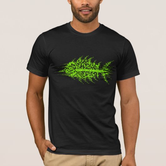 Glitch Pixel Code Fish  T-shirt (Voorkant)