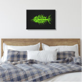 Glitch Pixel Code Fish Wall Art Canvas Afdruk (Insitu (Slaapkamer))