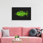 Glitch Pixel Code Fish Wall Art Canvas Afdruk (Insitu (Woonkamer))