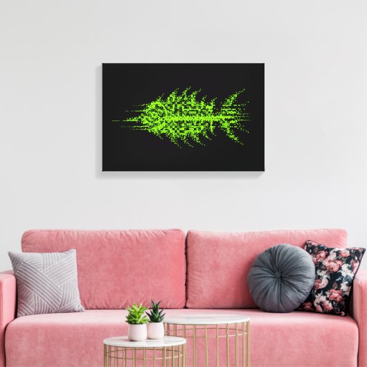 Glitch Pixel Code Fish Wall Art Canvas Afdruk (Insitu (Woonkamer))