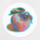 Glitch Pixel Fruit Kunst Labels (Design 2)