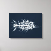 Glitch Pixel White Fish Wall Art Canvas Afdruk (Voorkant)