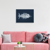 Glitch Pixel White Fish Wall Art Canvas Afdruk (Insitu (Woonkamer))